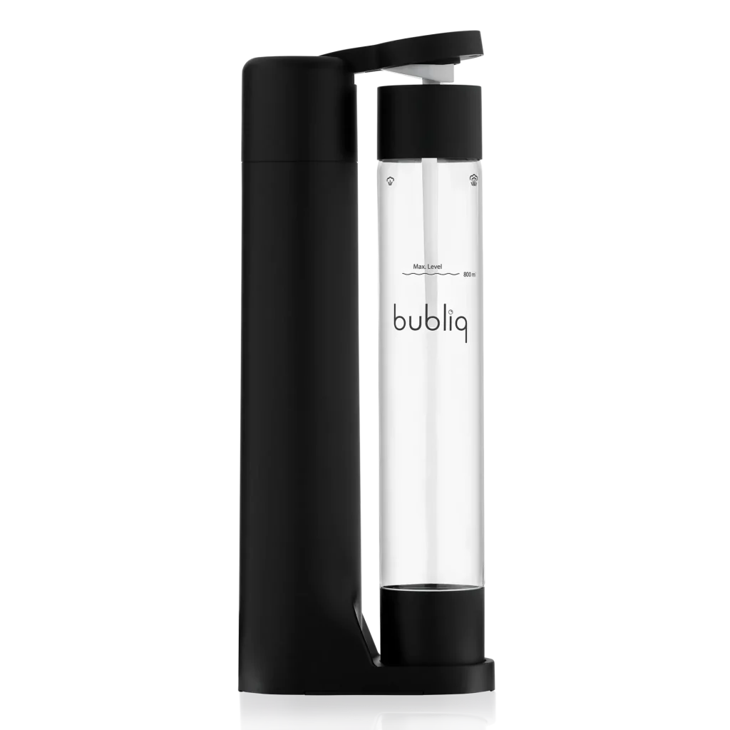 Matte black bubliq drink carbonator - the world's slimmest water carbonator