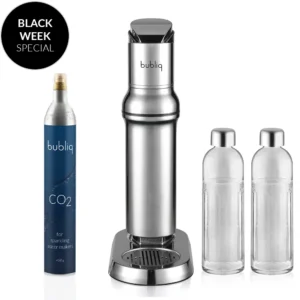 Sodavandsmaskine med glasflaske. Black Friday tilbud.